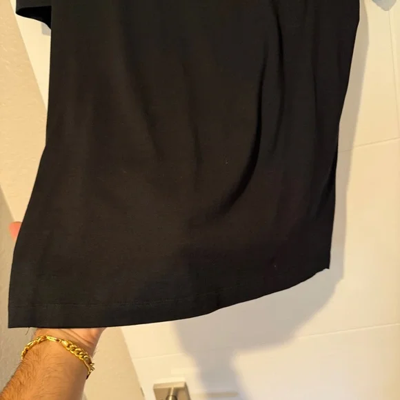 Versace Men’s Multicolor Embroidered Logo Black T-Shirt Size Medium